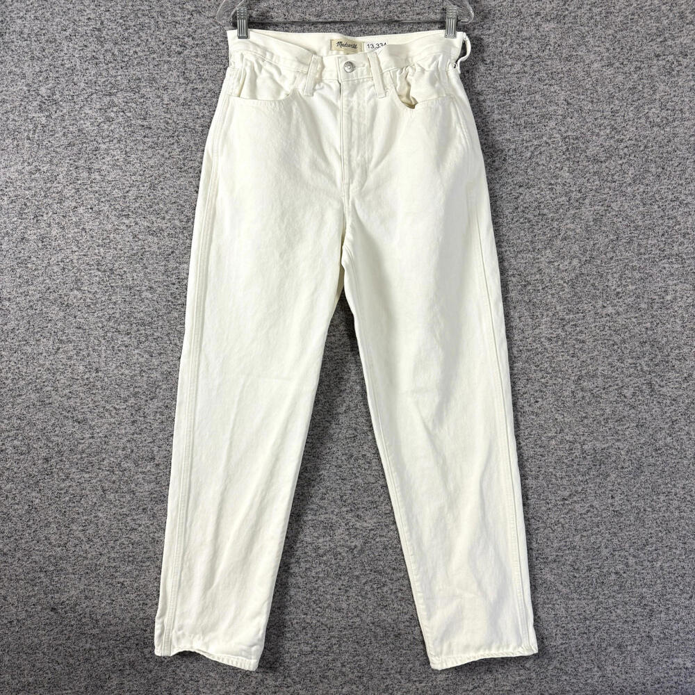 Madewell Women's Size 27 The HR Convertible Paperbag Dad Jean In Tile White